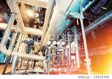 Steel pipelines, valves, cables and walkways 24928166