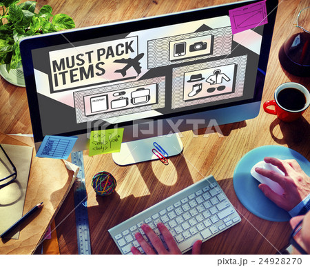 Travel Items Accessories Preparation List Concept 24928270