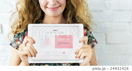 Girl Tablet Startup Business Concept Girl Tablet Startup Business Concept 24932426