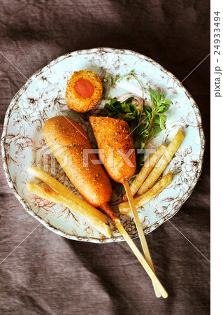 corndog with french corndog with french 24933494
