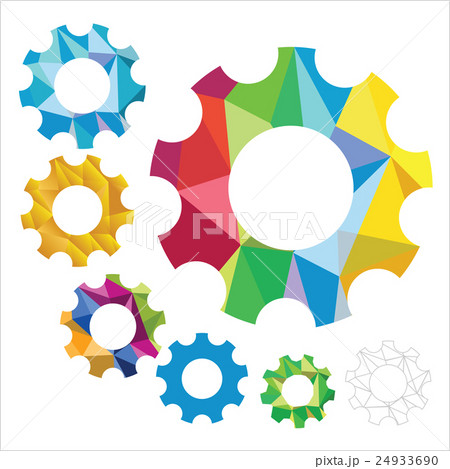 gear of crumpled paper in different colors 24933690