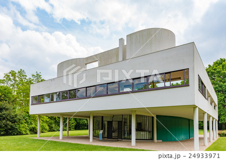 世界遺産 ル・コルビュジエの建築作品 フランス サヴォア邸の写真素材