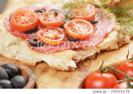 sandwich with pita bread salami and sandwich with pita bread salami and 24934576