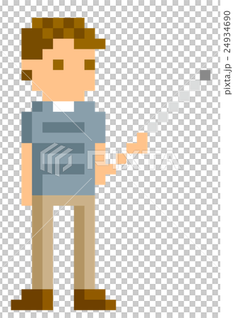 ピクセルイラスト：さし棒で説明する男性 24934690