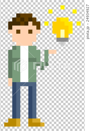 像素圖：一個想法的年輕人 24934927