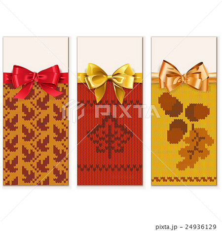 Vector Autumn Knitted Banners Set 1 Vector Autumn Knitted Banners Set 1 24936129