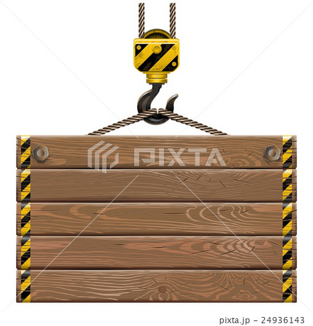 Vector Wooden Frame with Crane Hook Vector Wooden Frame with Crane Hook 24936143