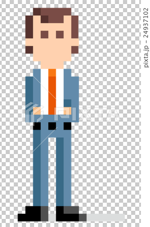 Pixel illustration: Businessman who plays arms Pixel illustration: Businessman who plays arms 24937102