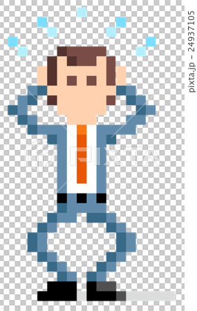 Pixel illustration: a busy businessman Pixel illustration: a busy businessman 24937105