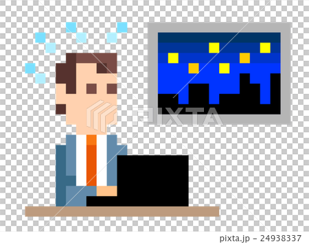 像素圖：使用個人電腦的商人 24938337