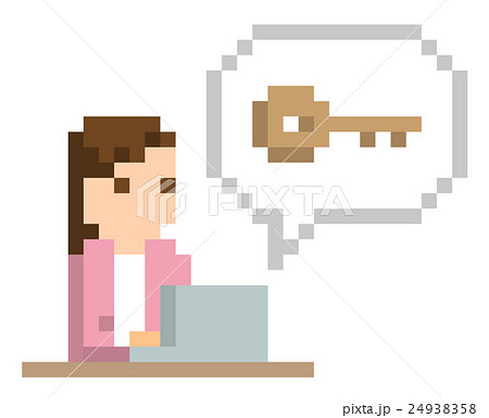 ピクセルイラスト：パソコンのセキュリティ 24938358