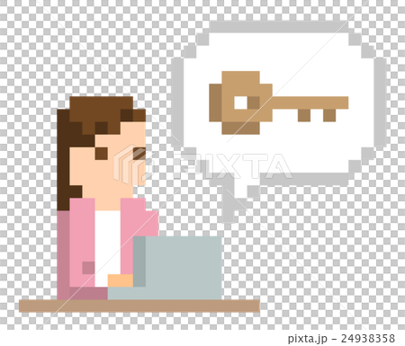 ピクセルイラスト：パソコンのセキュリティ 24938358
