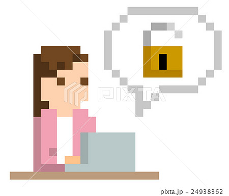 ピクセルイラスト：パソコンのセキュリティ 24938362