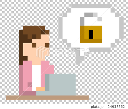 ピクセルイラスト：パソコンのセキュリティ 24938362