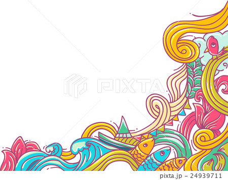 Waves Corner Border Design 24939711