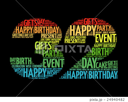 Happy 32nd birthday word cloud 24940482