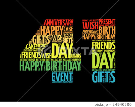 Happy 41st birthday word cloud 24940500