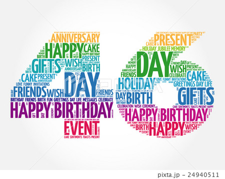 Happy 46th birthday word cloud 24940511