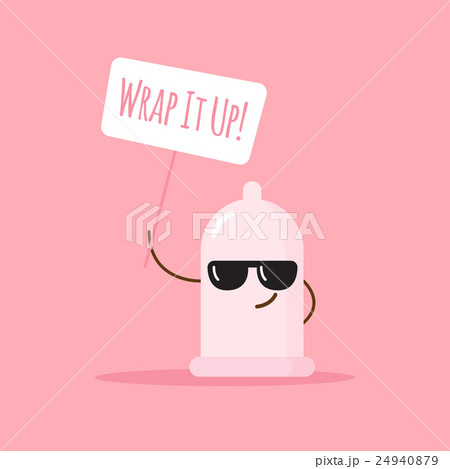 Vector emoji condom with poster about safe love Vector emoji condom with poster about safe love 24940879