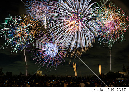 三重県 長島スパーランドの花火の写真素材