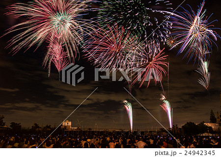三重県 長島スパーランドの花火の写真素材