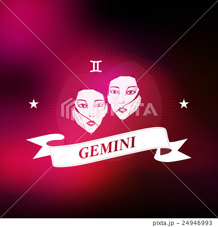 Gemini Zodiac sign Horoscope tattoo vintage badge 24946993