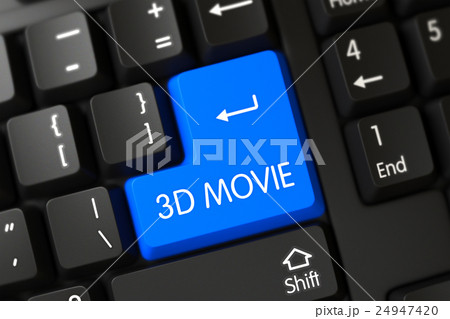 3D Movie CloseUp of Blue Keyboard Keypad. 24947420