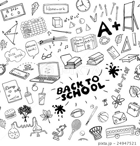 School seamless pattern HandDrawn Doodles, Vector 24947521