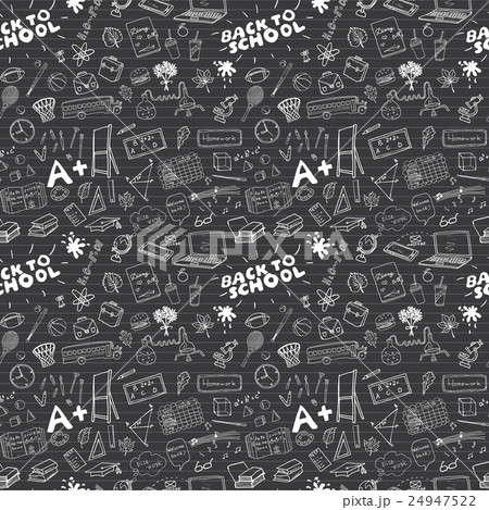 School seamless pattern HandDrawn Doodles, Vector School seamless pattern HandDrawn Doodles, Vector 24947522