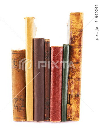 Stack of old books isolated Stack of old books isolated 24949246