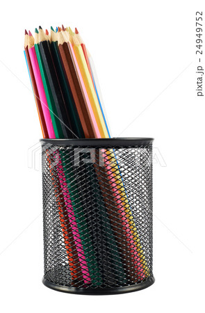 Pencil holder full of pencils Pencil holder full of pencils 24949752
