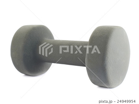 Gray soft dumbbell isolated Gray soft dumbbell isolated 24949954