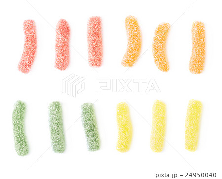 Sugar coated jelly worms candy sweets Sugar coated jelly worms candy sweets 24950040