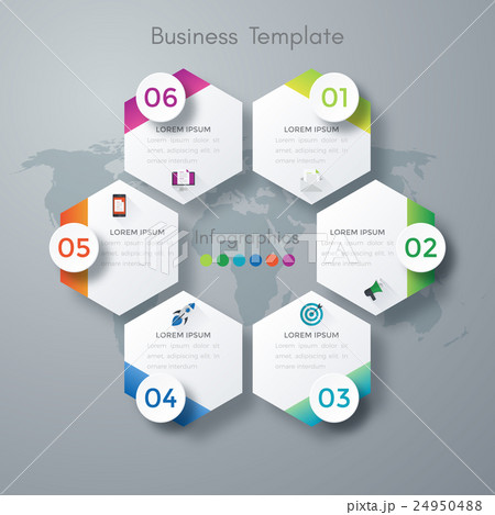 Vector illustration infographics six options. 24950488
