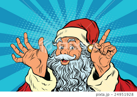 Santa Claus Resembles Pop Art Retro Illustration Stock Illustration