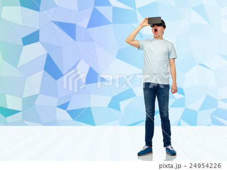man in virtual reality headset or 3d glasses man in virtual reality headset or 3d glasses 24954226