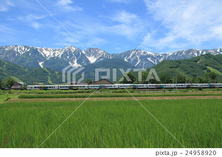 大糸線　白馬の夏 24958920