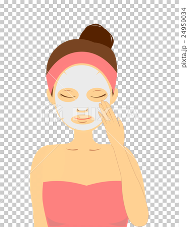 A woman doing a face pack 24959034