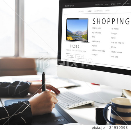 Shopping Online Shopaholics E-Commerce E-Shopping Concept 24959598