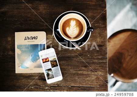 Coffee Caffeine Book Cafe Relax Refreshment Concept 24959708