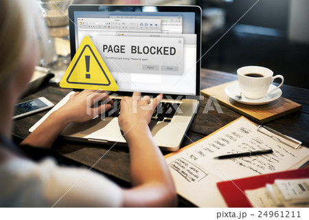 Page Blocked Browsing Connection Data Failure Concept Page Blocked Browsing Connection Data Failure Concept 24961211
