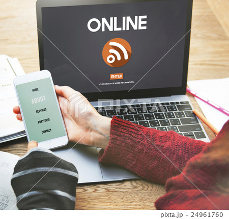Onine Connection Media Network Sharing Concept Onine Connection Media Network Sharing Concept 24961760