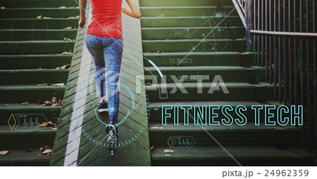 Fitness Tech Healthcare Wellness Innovation Concept Fitness Tech Healthcare Wellness Innovation Concept 24962359