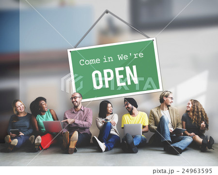 Open Signage Marketing Shop Concept 24963595