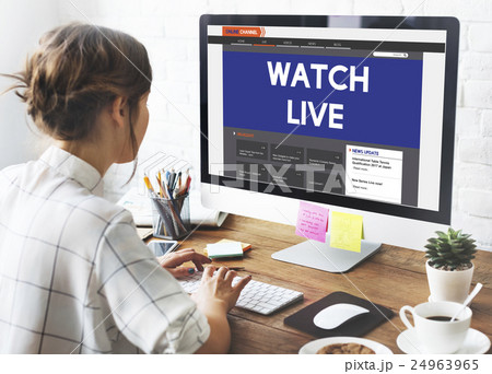 Live Broadcast Media News Online Concept Live Broadcast Media News Online Concept 24963965