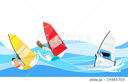 エクストリームスポーツ 海 ウインドサーフィンのイラスト素材
