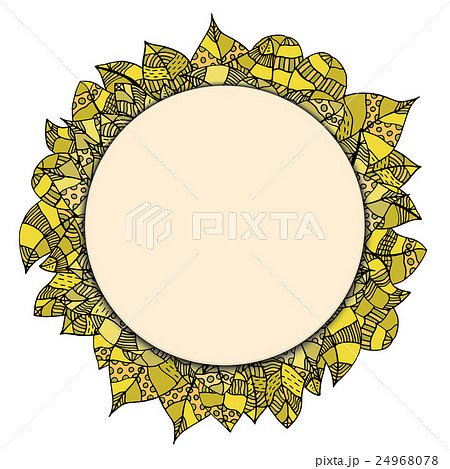 round papper frame on leaves round papper frame on leaves 24968078