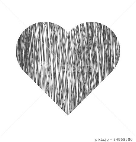 Valentine Day Hand Drawn Heart. Vector 24968586