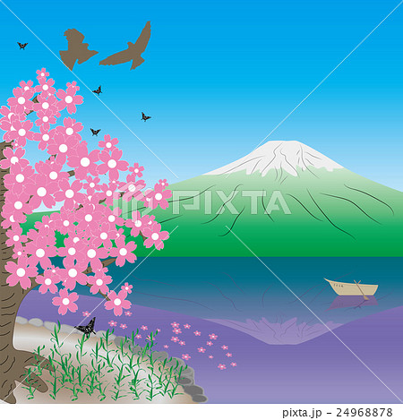 富士山春桜のイラスト素材