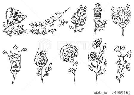 Vector set of doodle flowers Vector set of doodle flowers 24969166